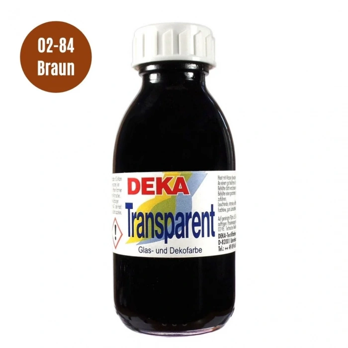 Deka Transparen Vitray Cam Boya 125ml 84 Kahverengi
