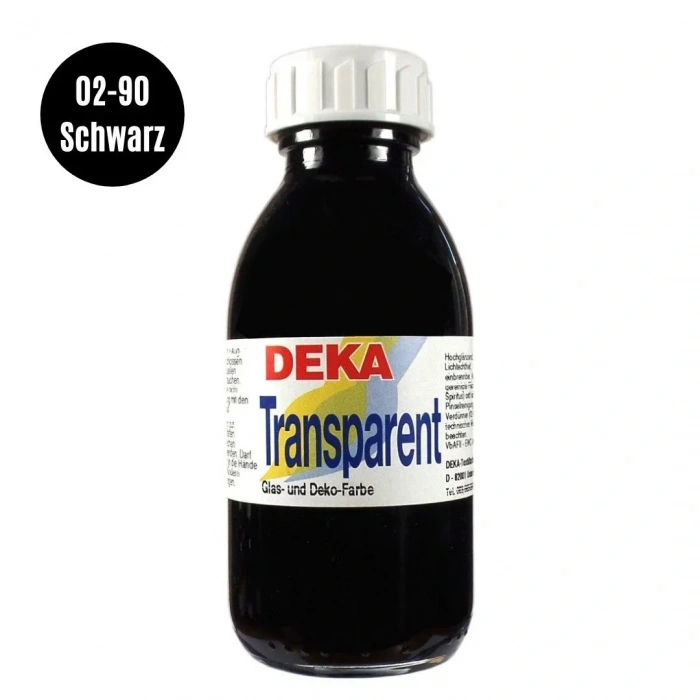 Deka Transparen Vitray Cam Boya 125ml 90 Siyah