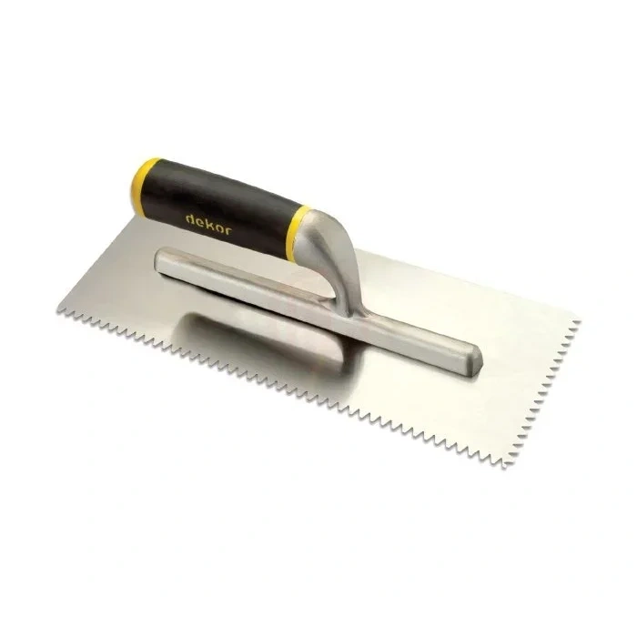 Dekor Hassan Seramik Malası Alüminyum Saplı Kare Diş 10x10 Mm Paslanmaz Çelik 30 Cm