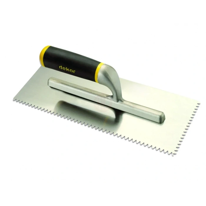 Dekor Hassan Seramik Malası Alüminyum Saplı Üçgen Dişli Paslanmaz Çelik 30 Cm