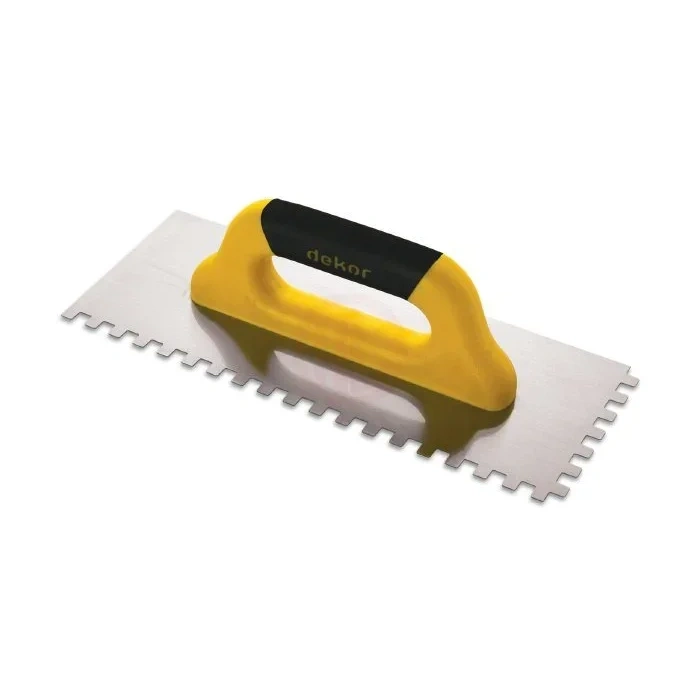 Dekor Hassan Seramik Malası Kapalı Plastik Saplı Kare Diş 10x10 Mm Paslanmaz Çelik 30 Cm