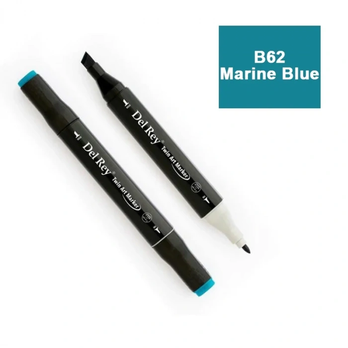 DEL REY TWIN MARKER B62 MARİNE BLUE ÇİFT UÇLU GRAFİK KALEMİ MN-DR062