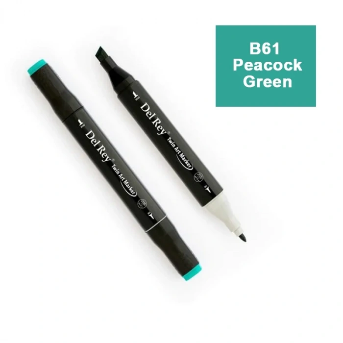 DEL REY TWIN MARKER BG61 PEACOCK GREEN ÇİFT UÇLU GRAFİK KALEMİ MN-DR061