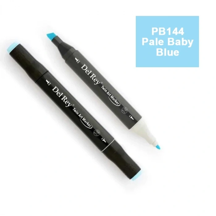 DEL REY TWIN MARKER PB144 PALE BABY BLUE ÇİFT UÇLU GRAFİK KALEMİ MN-DR144