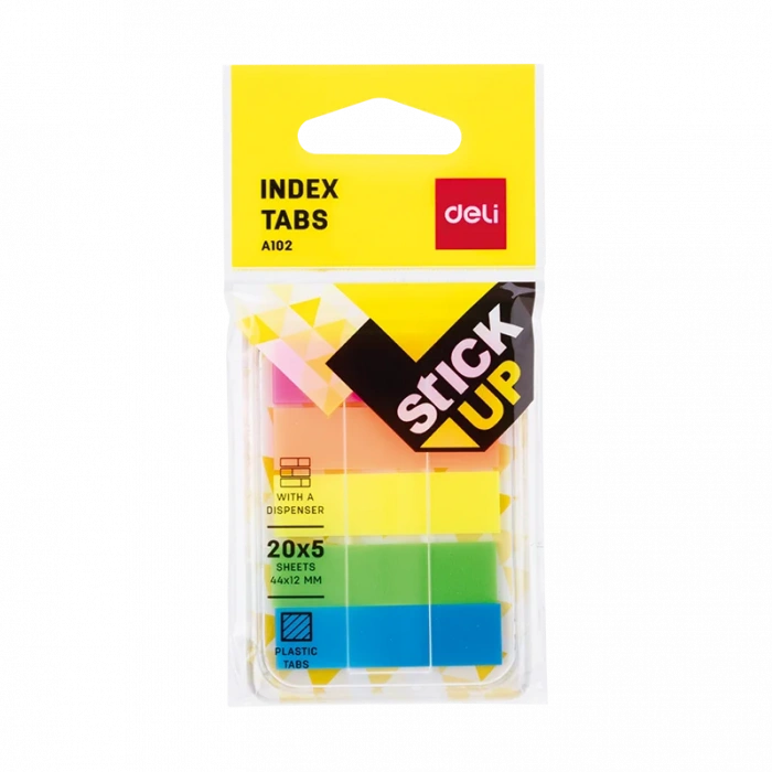 DELİ A10202 İNDEKS İŞARET BANDI 44x12 5 RENK PLASTİK KUTULU