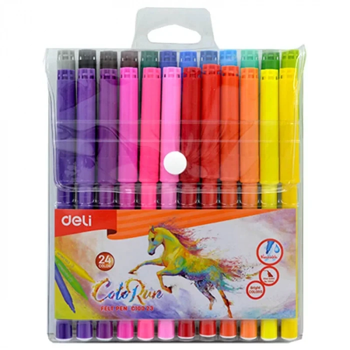 Deli C10023 Color Run Keçeli Kalem 24 Renk