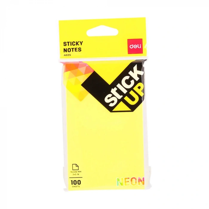 Deli Sticky Notes Yapışkanlı Not Kağıdı 76x126 mm Ultra Neon A02502