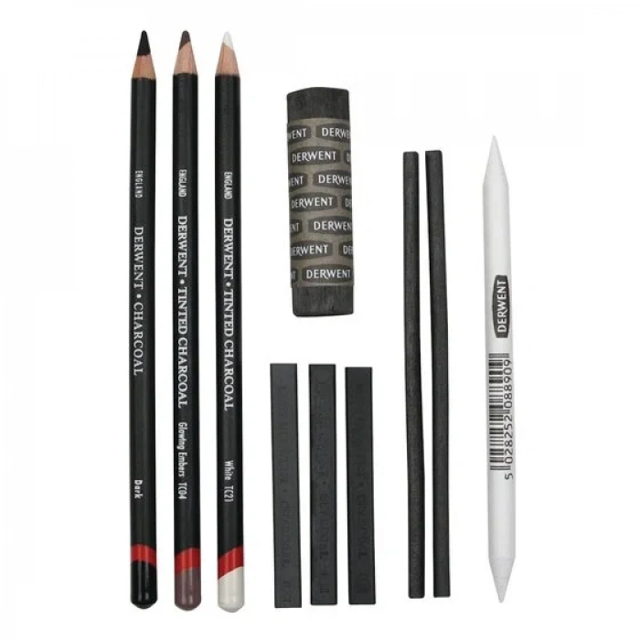 Derwent Charcoal Set 10 lu Füzen Seti