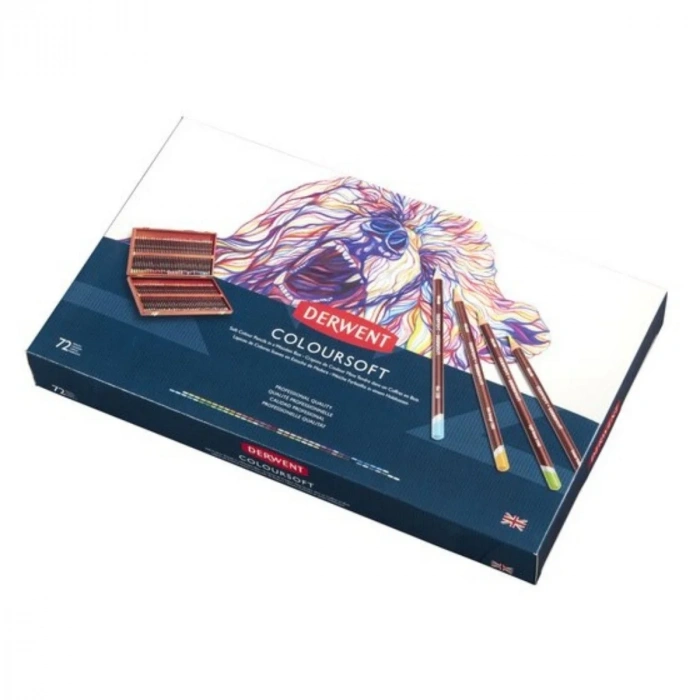 Derwent Coloursoft Kuru Boya Kalemi 72 Renk Özel Ahşap Kutu