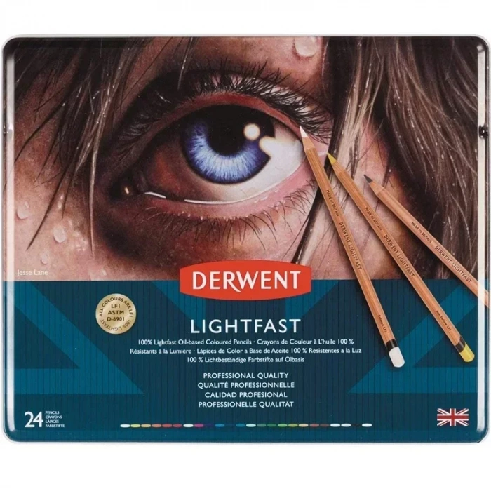 DERWENT LIGHTFAST 24 RENK BOYA KALEMİ TENEKE KUTU 2302720