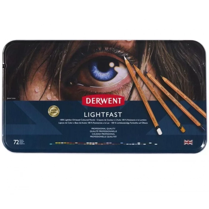 DERWENT LIGHTFAST 72 RENK BOYA KALEMİ TENEKE KUTU 2302722