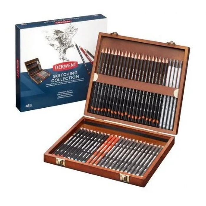 Derwent Sketching 48li Ahşap Kutu