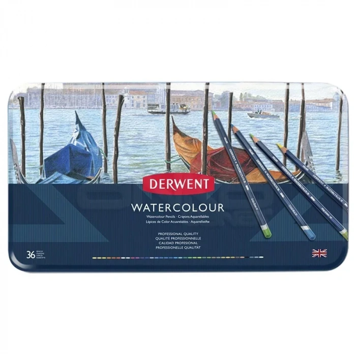 Derwent Watercolour Pencil Sulu Boya Kalemi Seti 36lı Teneke Kutu