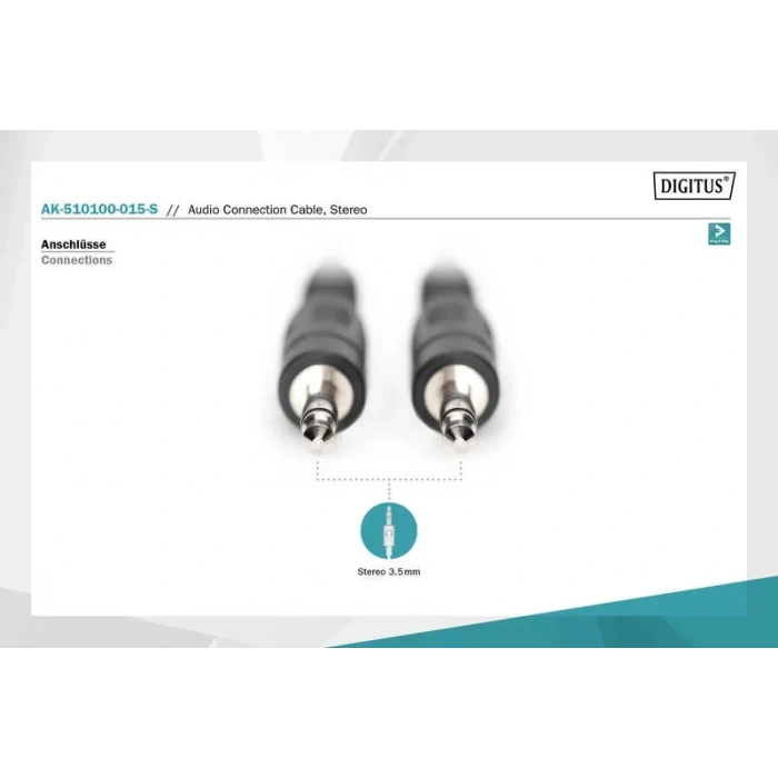 Digitus Ak-510100-015-s Stereo Ses Kablosu 1.5m (3.5mme 3.5 Mme)