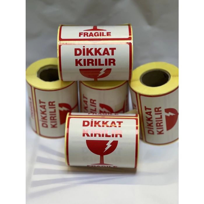 Dikkat Kırılır Etiketi 10cmx10xm 250’Lik rulo