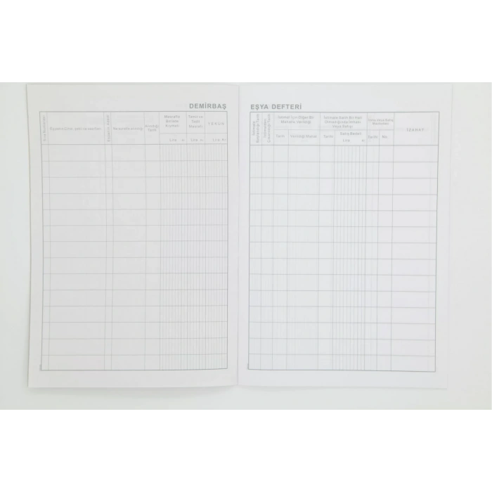 Dilman Demirbaş Eşya Defteri Karton Kapak