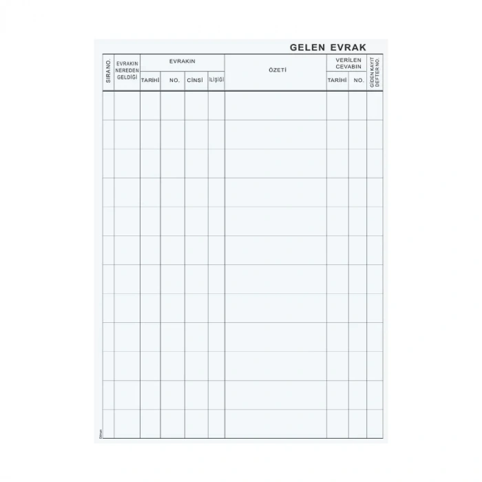 Dilman Gelen Evrak Defteri 36 Yaprak