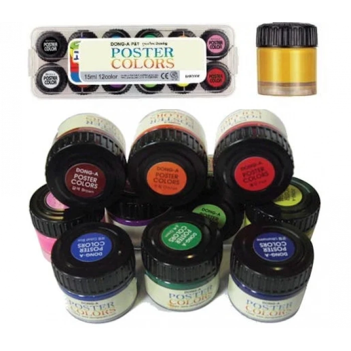 Dong-A Poster Color Guaj Boya Seti 12renk X 15ml.