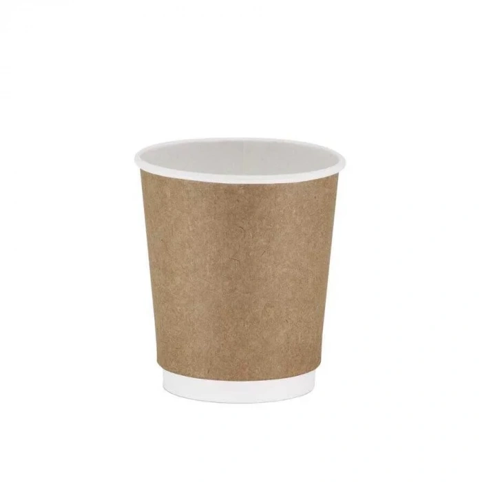 Double Wall Kraft Karton Bardak 8 oz - 25 Adet