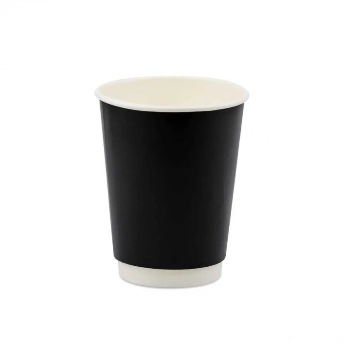 Double Wall Siyah Karton Bardak 12 oz - 400 Adet