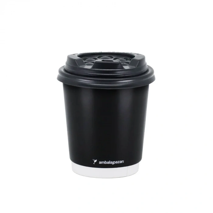 Double Wall Siyah Karton Bardak 8 oz - 30 Adet