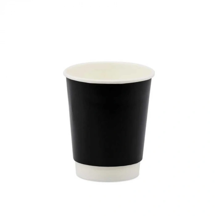 Double Wall Siyah Karton Bardak 8 oz - 500 Adet