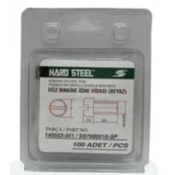 Düz Makine İğne Vidası Beyaz / 140553 (SS-7080510-TP) 100ADET