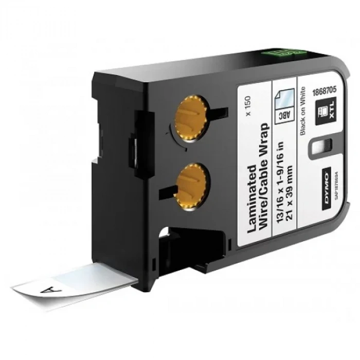 Dymo 1868705 Xtl Lamine Tel / Kablo Etiketi 21x39mm Beyaz/siyah 150 Adet