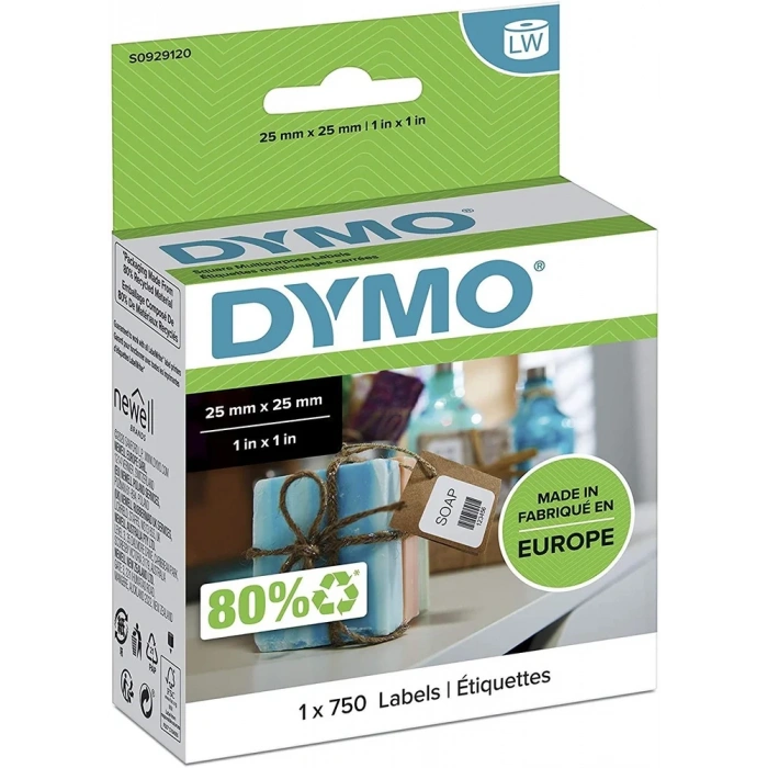 DYMO 25x25mm Çok Amaçlı Kare Barkod Etiketi