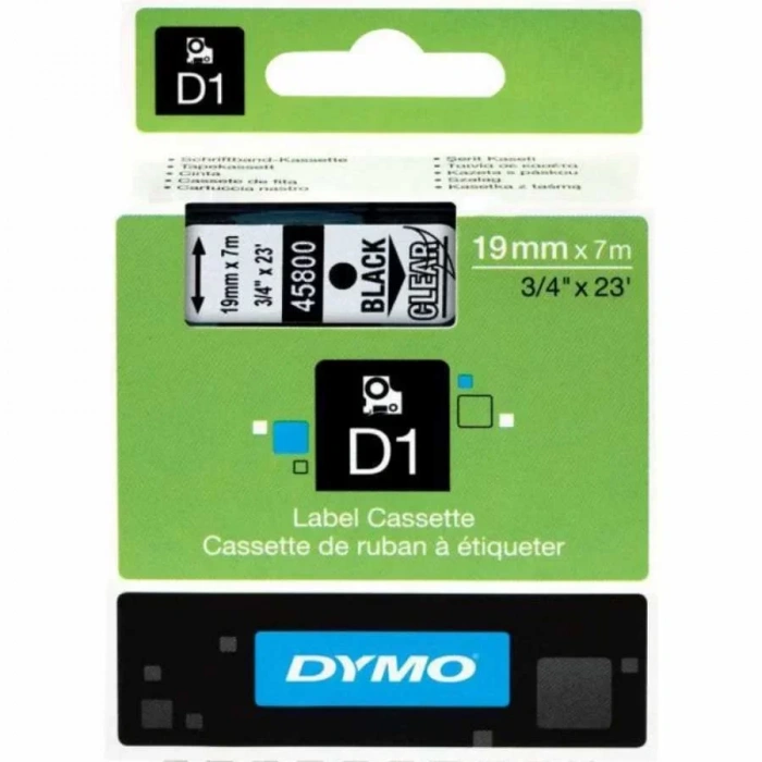 Dymo 45800 Şeffaf/siyah D1 Yedek Şerit (19 Mm X 7 Mt)