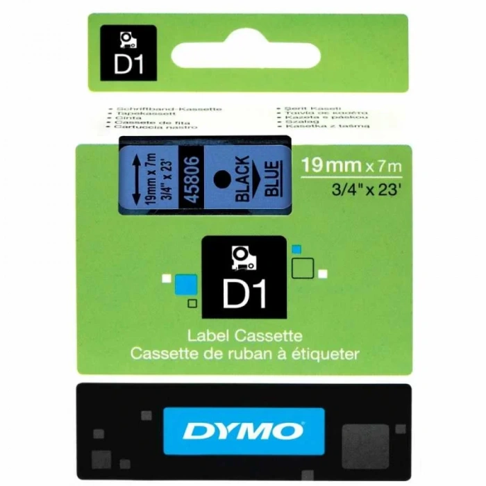 DYMO 45806 Mavi/Siyah D1 Yedek Şerit (19 mm x 7 mt)