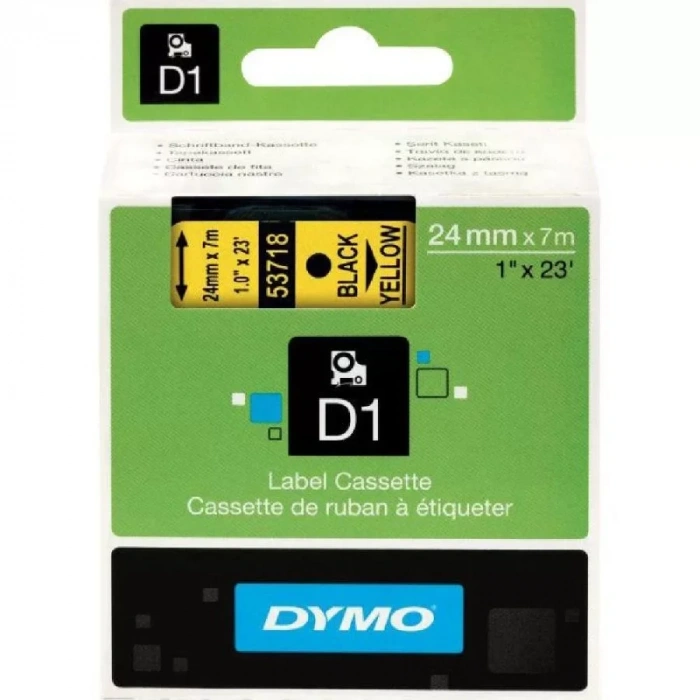 Dymo 53718 Sarı/siyah D1 Yedek Şerit (24 Mm X 7 Mt)