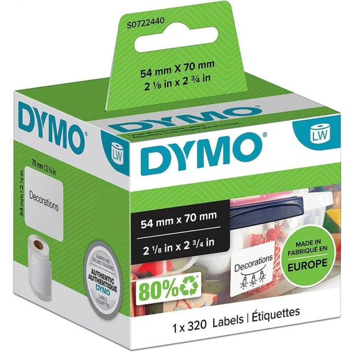 DYMO 99015 LW Çok Amaçlı Adres Etiketi 54x70 320 li Paket 2-1/8inç x 2-3/4inç