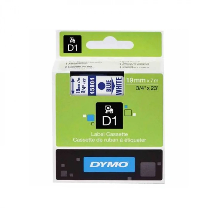 DYMO D1 45804 YEDEK ŞERİT 19mmx7m BEYAZ-MAVİ