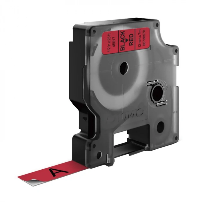 DYMO D1 YEDEK ŞERİT 12mmx7m KIRMIZI-SİYAH