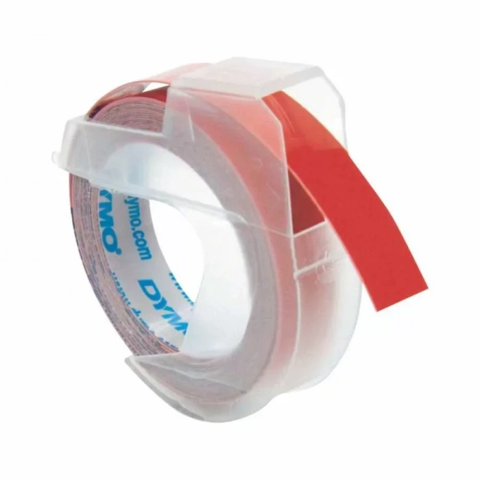 DYMO Kırmızı 3D Plastik Kabartma Yedek Şerit (9mm x 3mt)