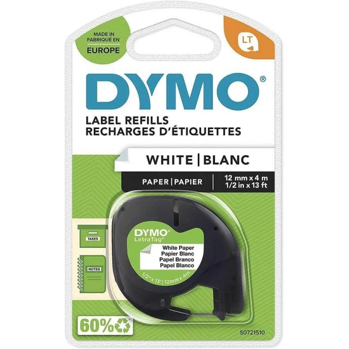 DYMO LetraTag Beyaz Kağıt Etiket 59421 (10lu Paket)