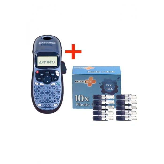 Dymo Letratag Etiket Yazıcısı Ve Ecotag Kağıt Şerit Etiket Beyaz 10 Lu