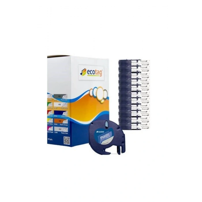 Dymo Letratag Muadil Kırmızı Plastik Şerit Etiket 10lu Paket