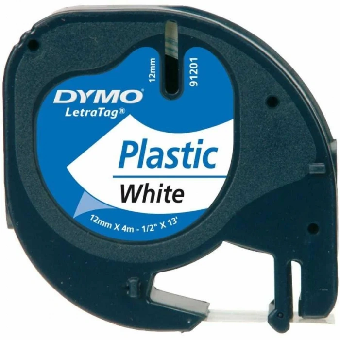 DYMO LetraTag Plastik Beyaz Şerit 59422 (12mm x 4 metre)