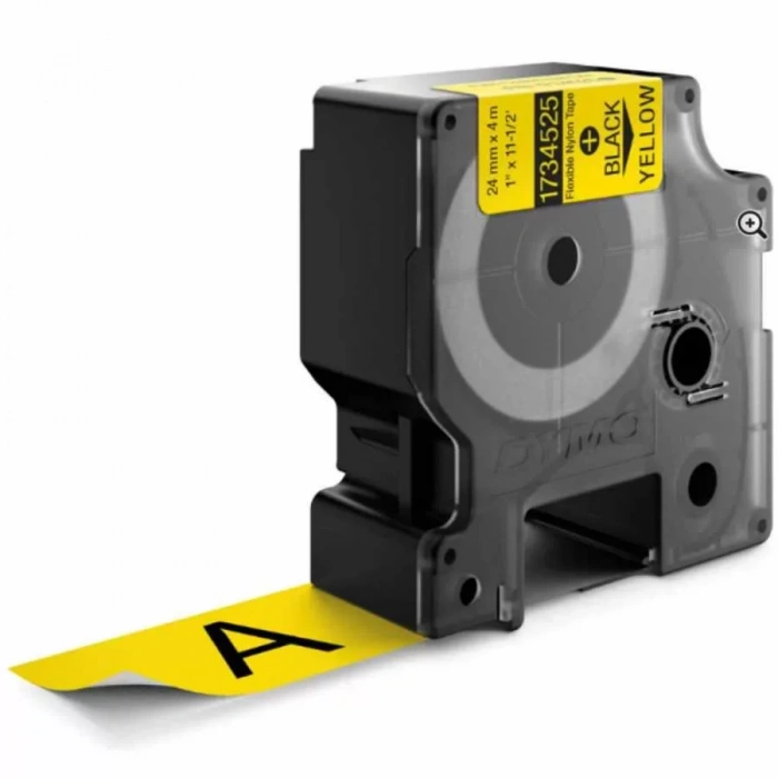 DYMO RhinoPRO 1734525 Sarı/Siyah Esnek Naylon Şerit 24 mm x 3,5 mt