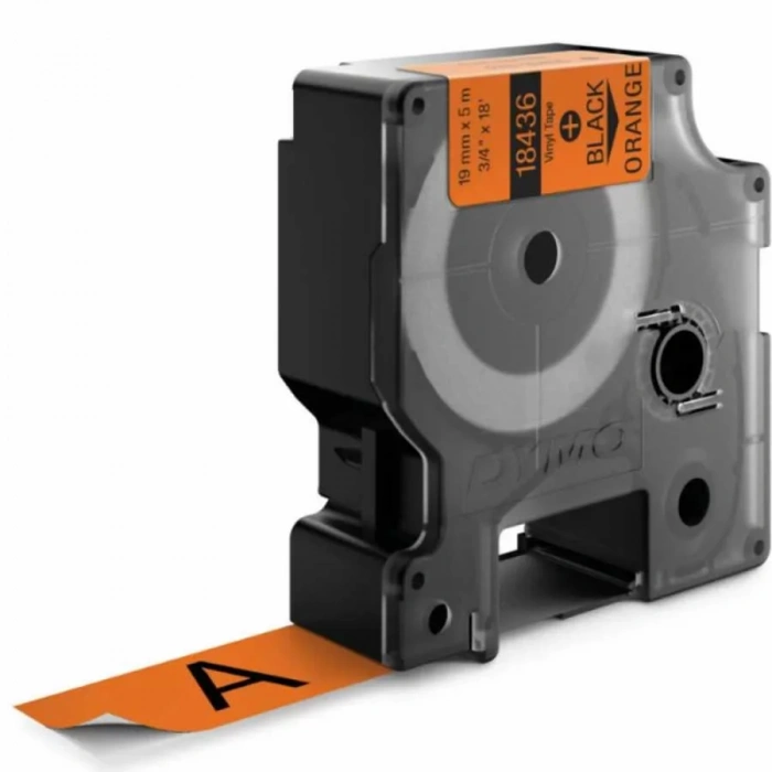 DYMO RhinoPRO 18436 Turuncu/Siyah Renkli Vinil Şerit 19 mm x 5,5 mt