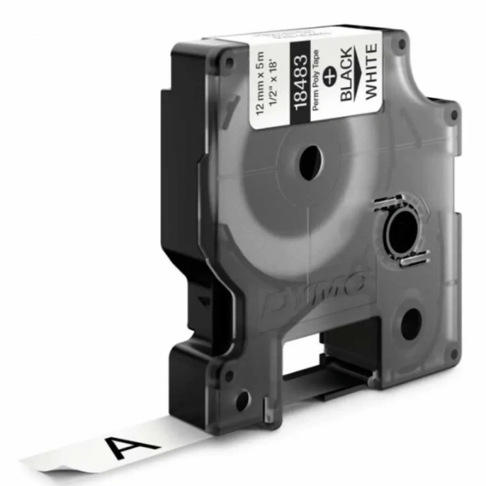 Dymo Rhinopro 18483 Beyaz/siyah Sabit Polyester Şerit 12 Mm X 5,5 Mt