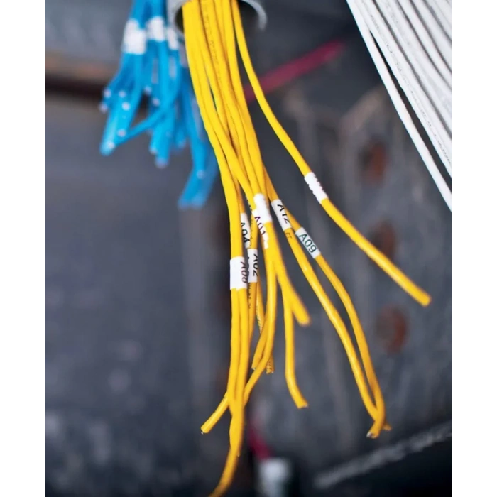 Dymo Xtl 1868806 Esnek Kablo Etiketi 12mm X 5,5m Beyaz - Siyah