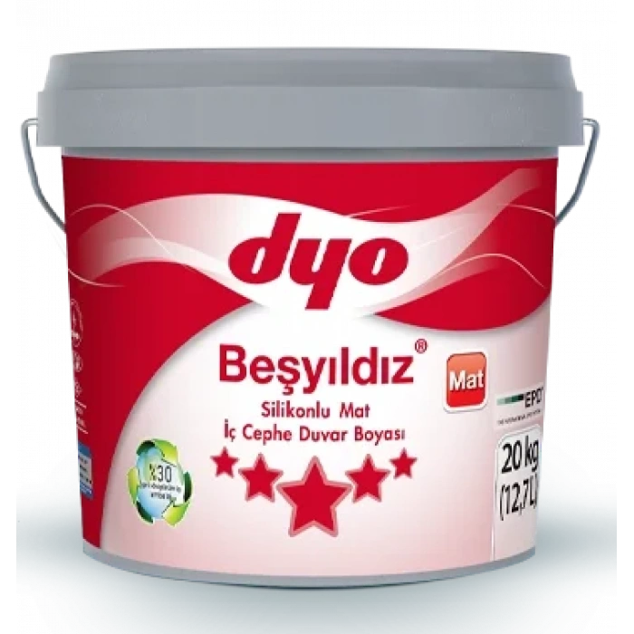Dyo Beşyıldız Silikonlu Mat İç Cephe Duvar Boyası Baz A 10 Kg
