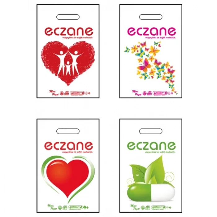Eczane Baskılı El Geçme Blok Poşet 1 No 22x33 cm ( 5000 Adet )