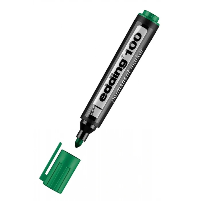 Edding 100 Permanent Markör Koli Kalemi Yuvarlak Uç Yeşil