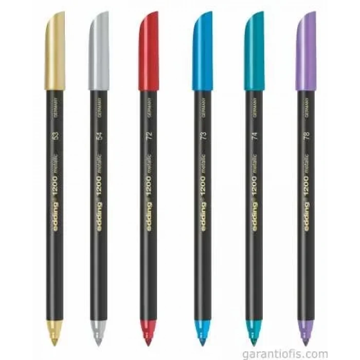 Edding 1200-53 Metalik Altın Renkli Grafik Kalemi (Davetiye Kalemi - 5li Paket)