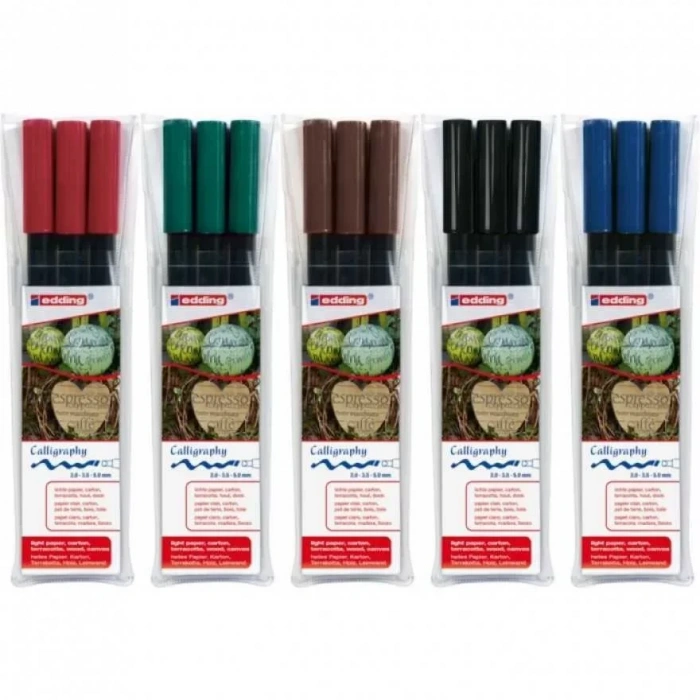 Edding 1255 Kaligrafi Kalemi 3lü Setleri (2mm - 3.5mm - 5mm)