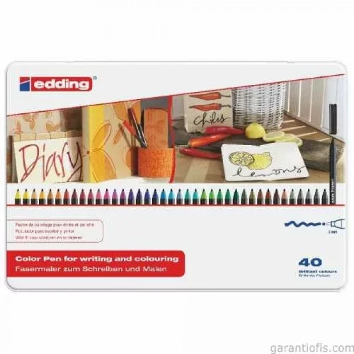 Edding 1300 Keçeli Grafik Kalemi (40 lı Metal Kutu)